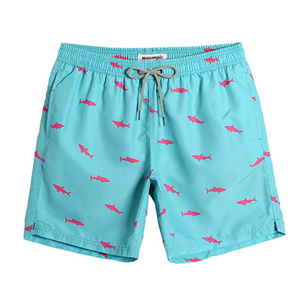 Men's Shark Print Swim Trunks