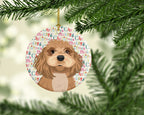 Shih-Tzu Red Christmas Ceramic Ornament