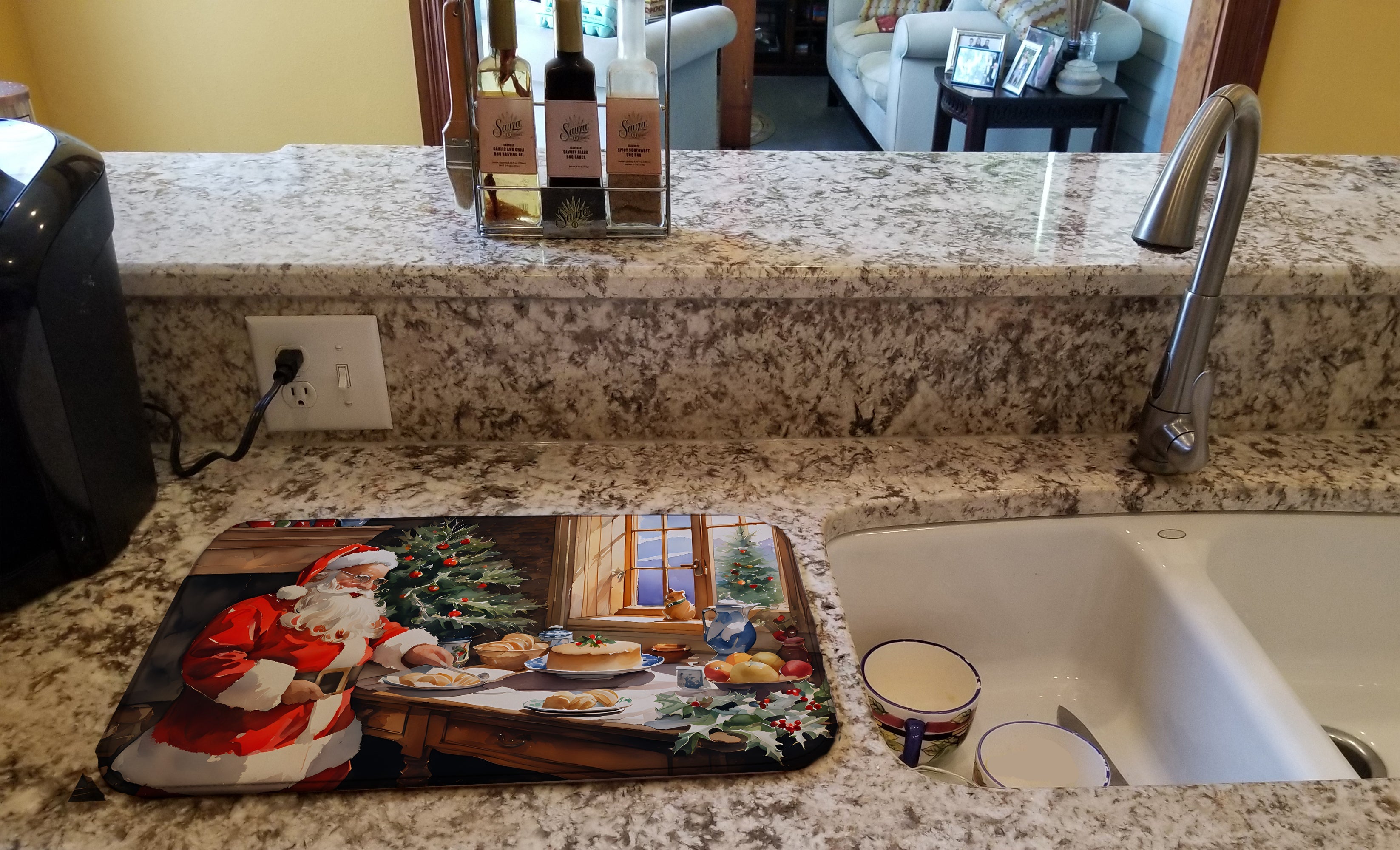 Cookies with Santa Claus Dish Drying Mat