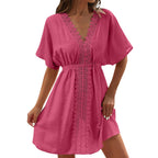 Ice Silk Lace Bikini with Beach Dress for Women