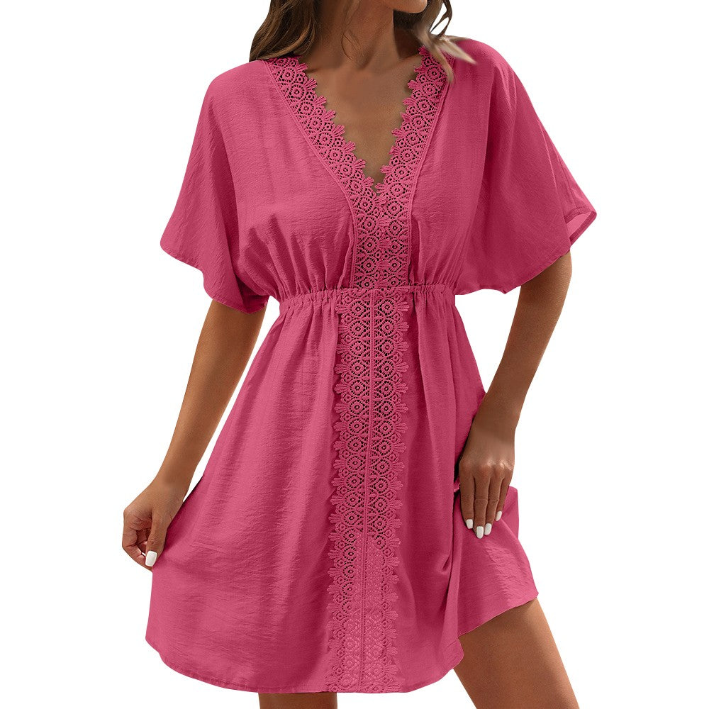 Ice Silk Lace Bikini with Beach Dress for Women