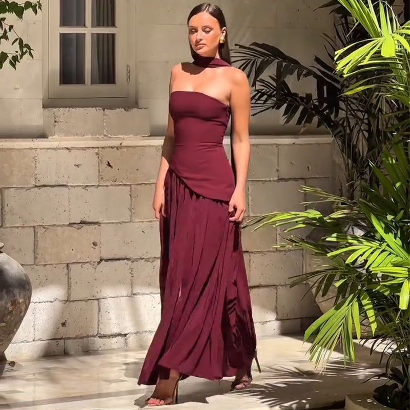 Tube Top Backless Maxi Dress