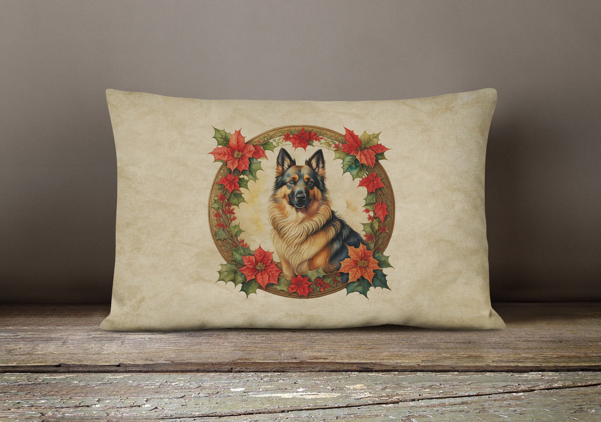 Belgian Tervuren Christmas Flowers Throw Pillow