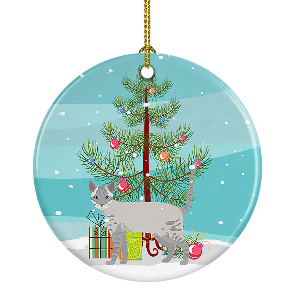 Ojos Azules Cat Christmas Ceramic Ornament