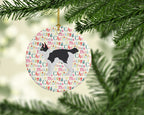 Japanese Bobtail Cat Christmas Ceramic Ornament