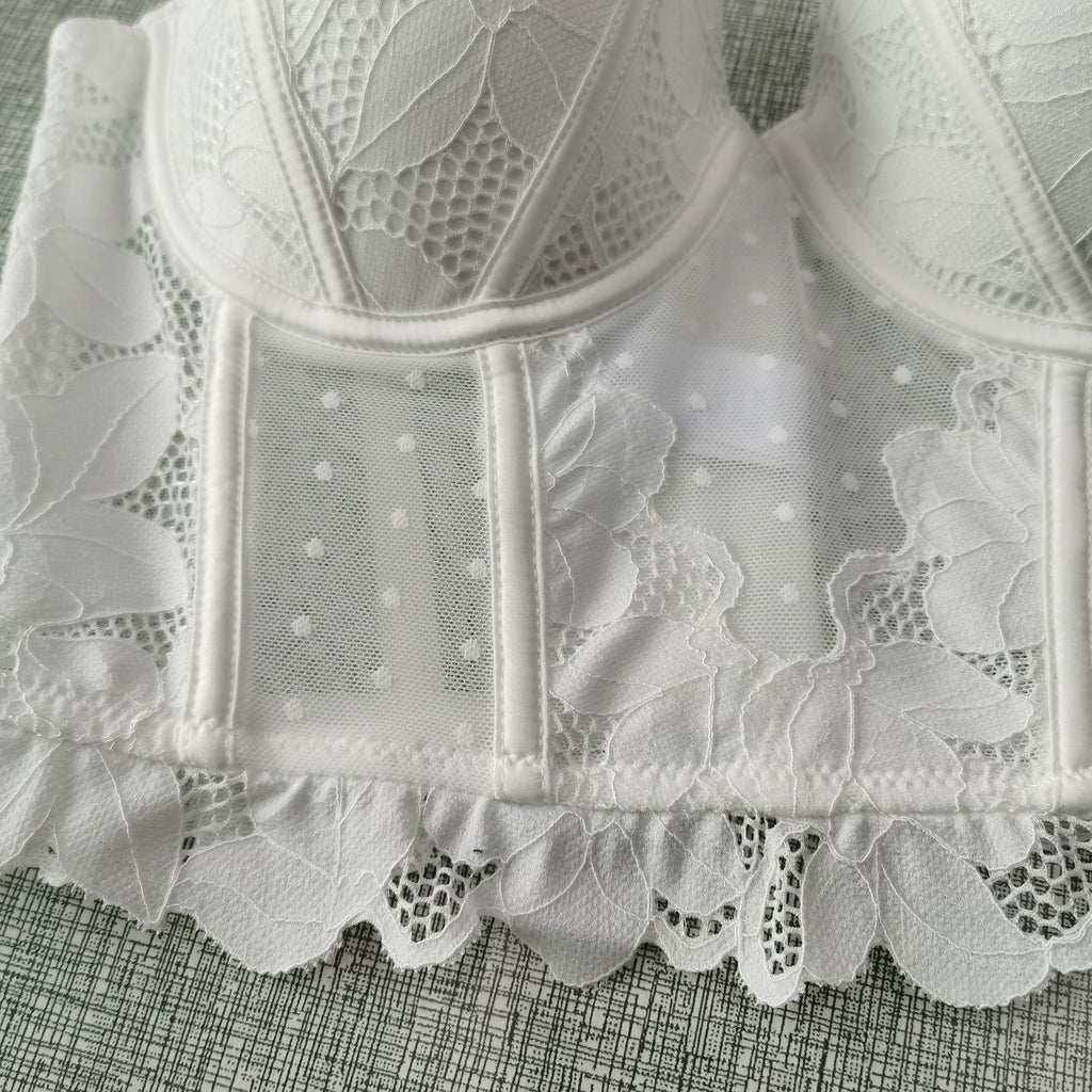 French Lace Fishbone Summer Lingerie Set with Bra