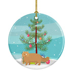 Persian Modern Cat Christmas Ceramic Ornament