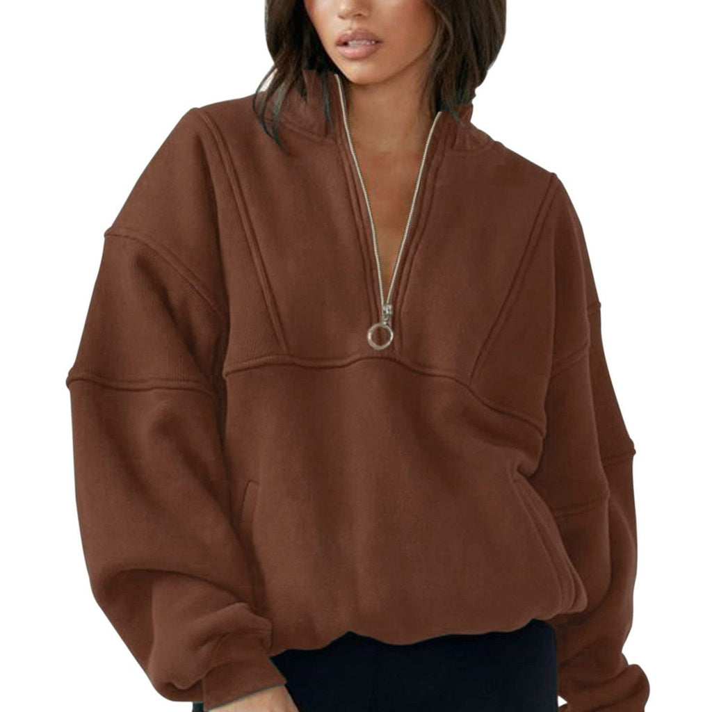 New Women's Half-Zip Sports Sweater for Autumn/Winter