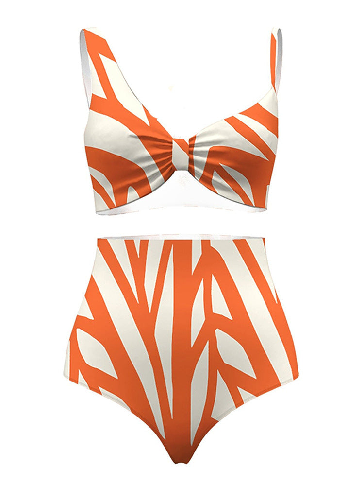 2023 Fashion Striped Print 3-Piece Swimwear Set