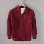 Men's Loose Zip Knit Sweater Pullover