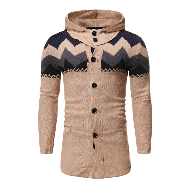 Men's Knitted Cardigan Sweater for Autumn and Winter