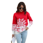 Women's Christmas Sweater with Lantern Sleeves