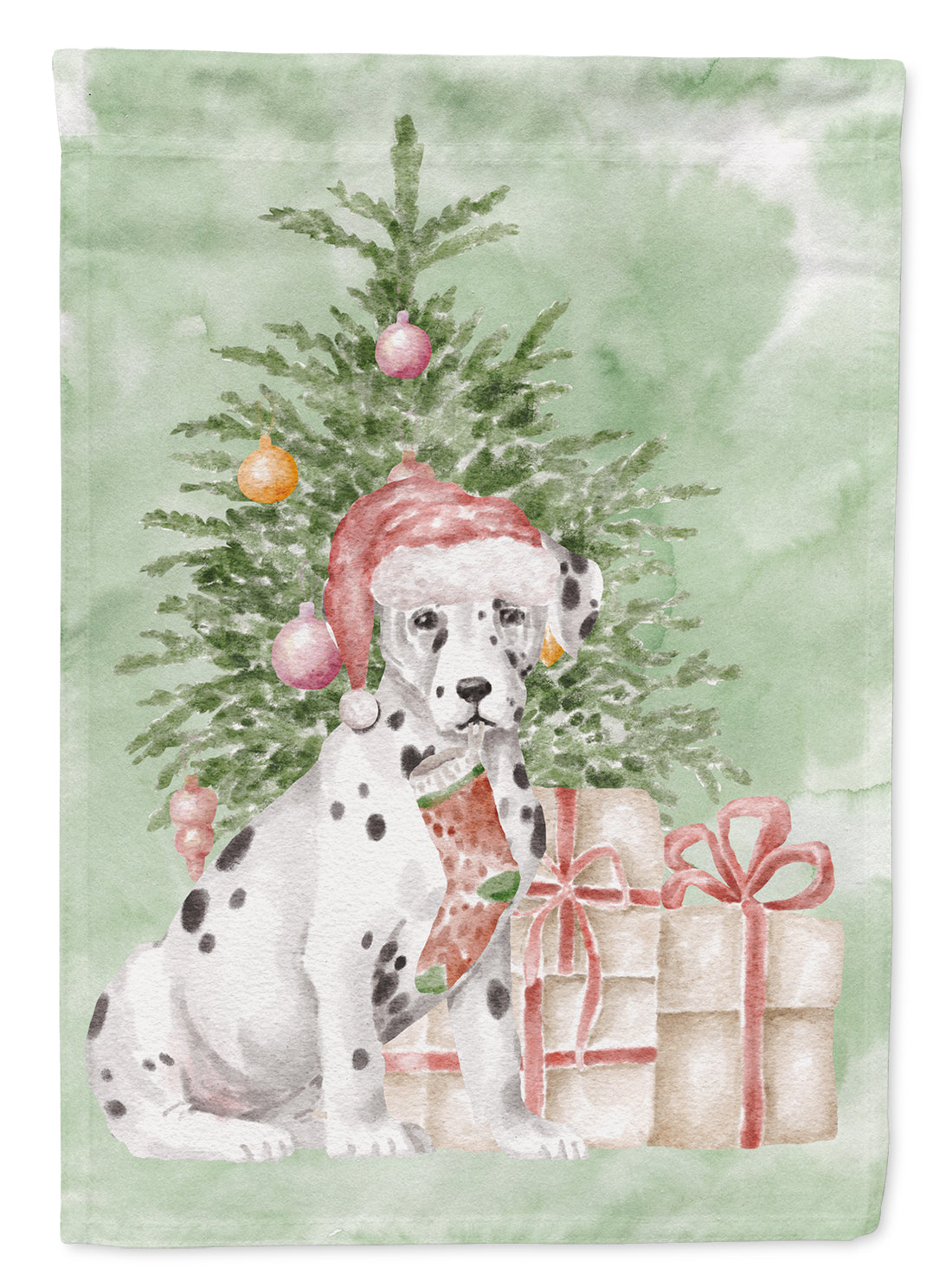 Dalmatian Christmas Presents and Tree Garden Flag
