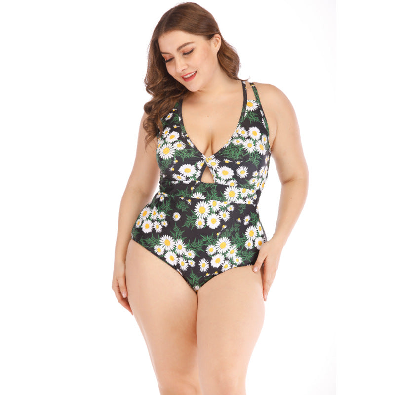 Plus Size Deep V Bikini Swimsuit for Women