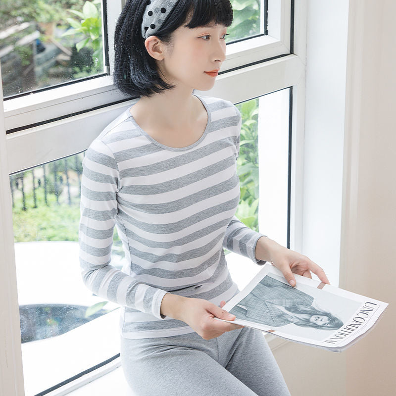 Women's Thin Cotton Thermal Underwear Set for Autumn