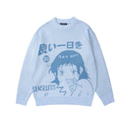 Japanese Street Style Loose Long Sleeve Sweater