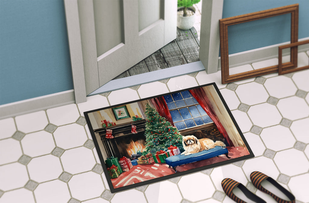 Pekingese Cozy Christmas Doormat