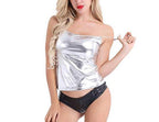 Women's Shiny Metal Camouflage Spaghetti Strap Vest