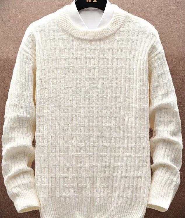 Men's Loose Knit Crew Neck Sweater for Winter