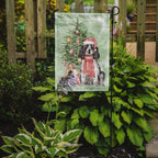 Cocker Spaniel English Black Parti Christmas Presents and Tree Garden Flag