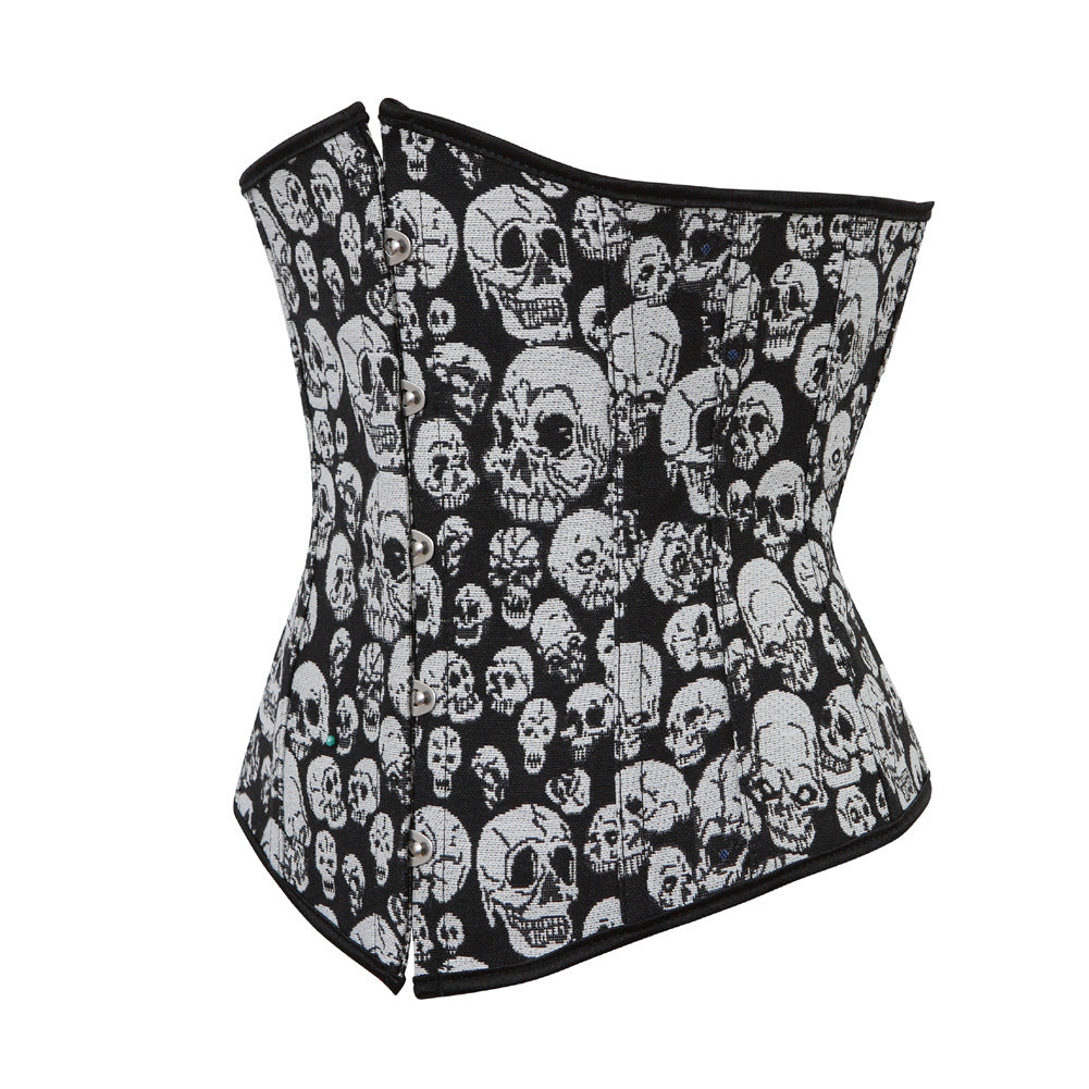 Skull Pattern Shaping Waist Corset Top for Wholesale