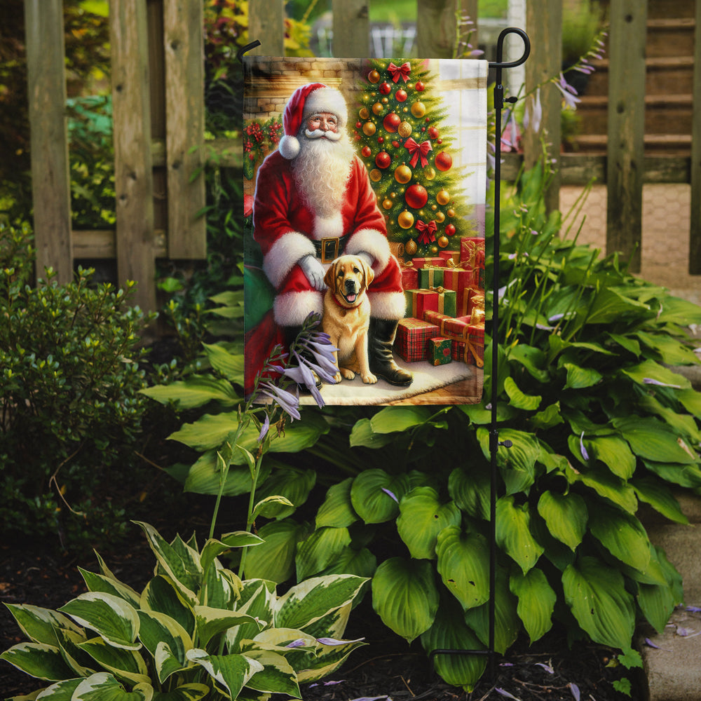 Labrador Retriever and Santa Claus Garden Flag
