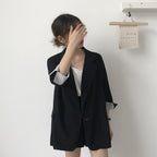 2020 Women's Thin Striped Sleeve Blazer and Shorts Set
