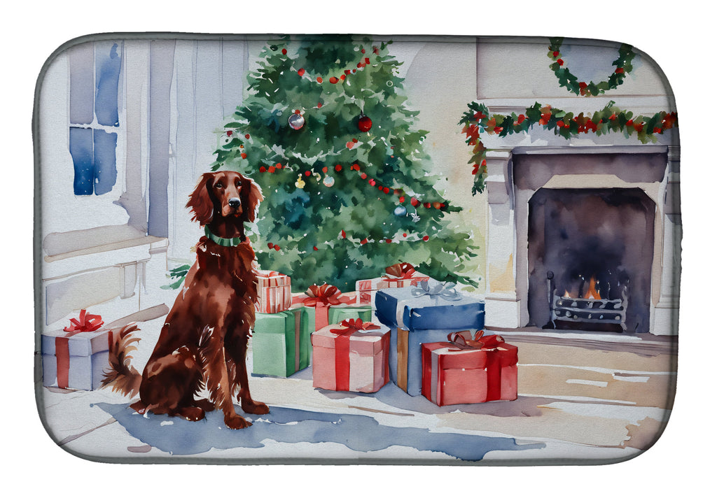 Irish Setter Cozy Christmas Dish Drying Mat