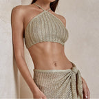 Amazon Sexy Bikini Cover-Up 2-Piece Swimsuit Set