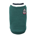 Knitted V-Collar Dog Sweater in Preppy Style