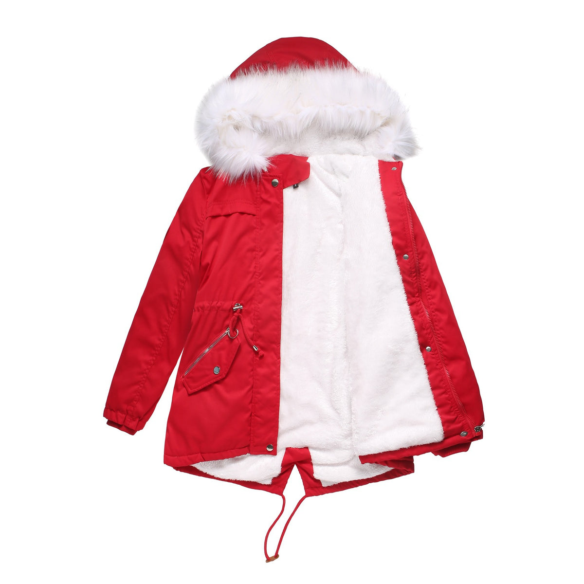 Cotton Women’s Casual Long Hooded Fur Coat Fashion