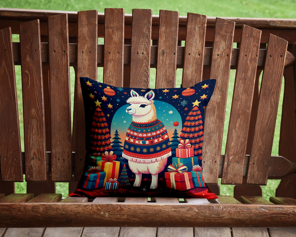 Llama Christmas Throw Pillow