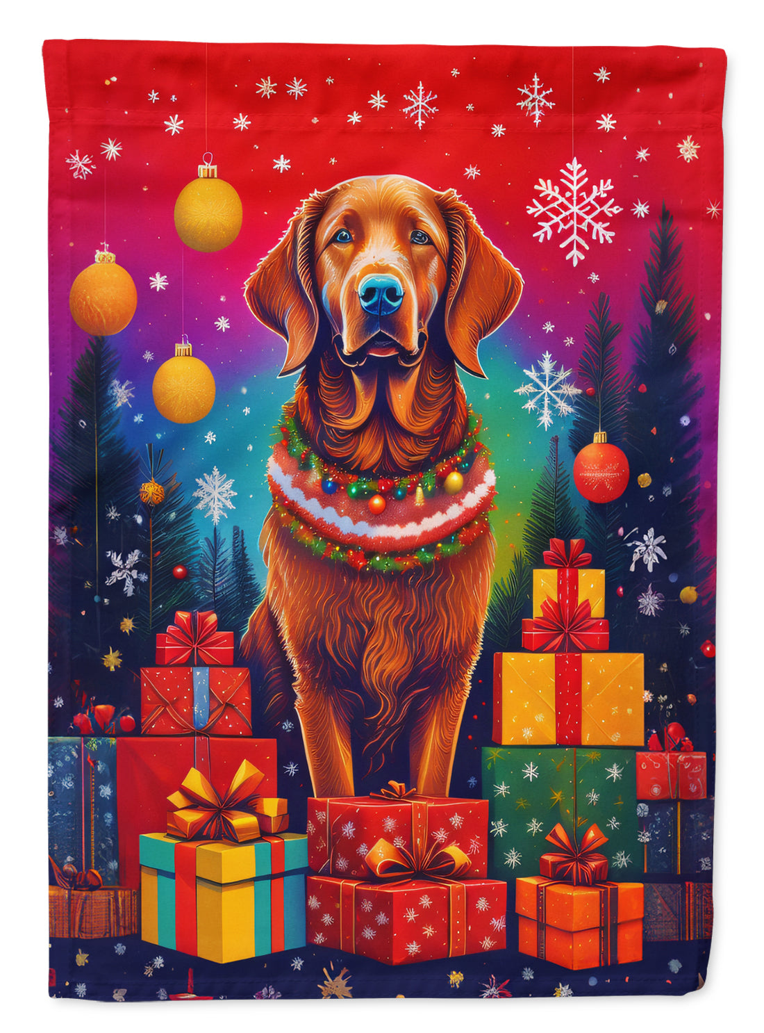 Chesapeake Bay Retriever Holiday Christmas Garden Flag