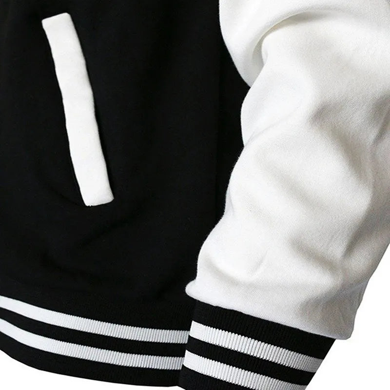 Men's Solid Color Bomber Jacket - Casual Korean Style