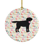 Black Labrador Retriever Merry Christmas Ceramic Ornament
