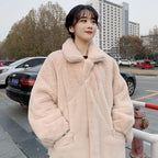 Women's Velvet Mink Long Lapel Fur Coat