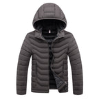 Men's Winter Casual Hooded Parka Jacket with Detachable Hat