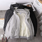Thick Hooded Plus Velvet Women's Lamb Wool Sweater