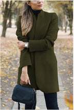 European American Fashion Solid Color Wool Jacket