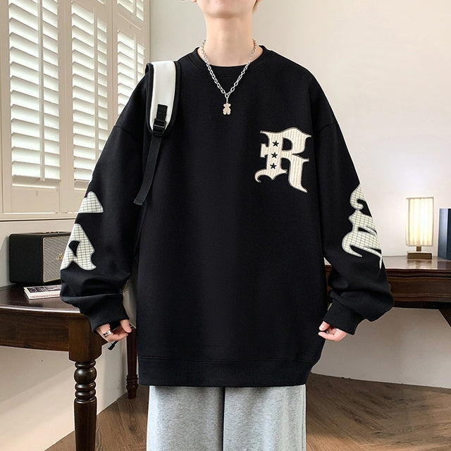 Men's Drop Shoulder Crew Neck Hoodie - Casual Pullover | Streetwear