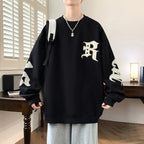 Men's Drop Shoulder Crew Neck Hoodie - Casual Pullover | Streetwear