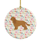 Ruby Cavalier Spaniel Merry Christmas Ceramic Ornament