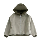 Detachable Cap Round Neck Double-sided Coat