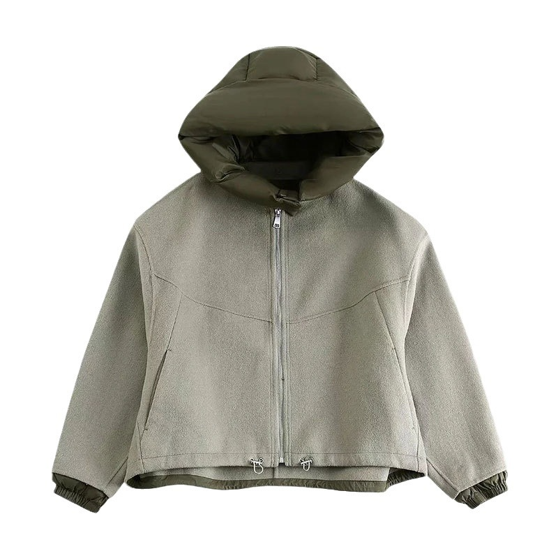 Detachable Cap Round Neck Double-sided Coat