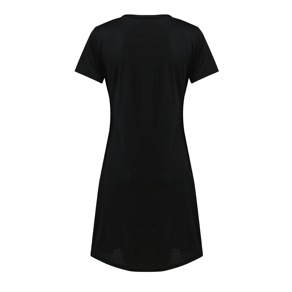 Floral Short Sleeve Dress and Cat T-Shirt Nightgown