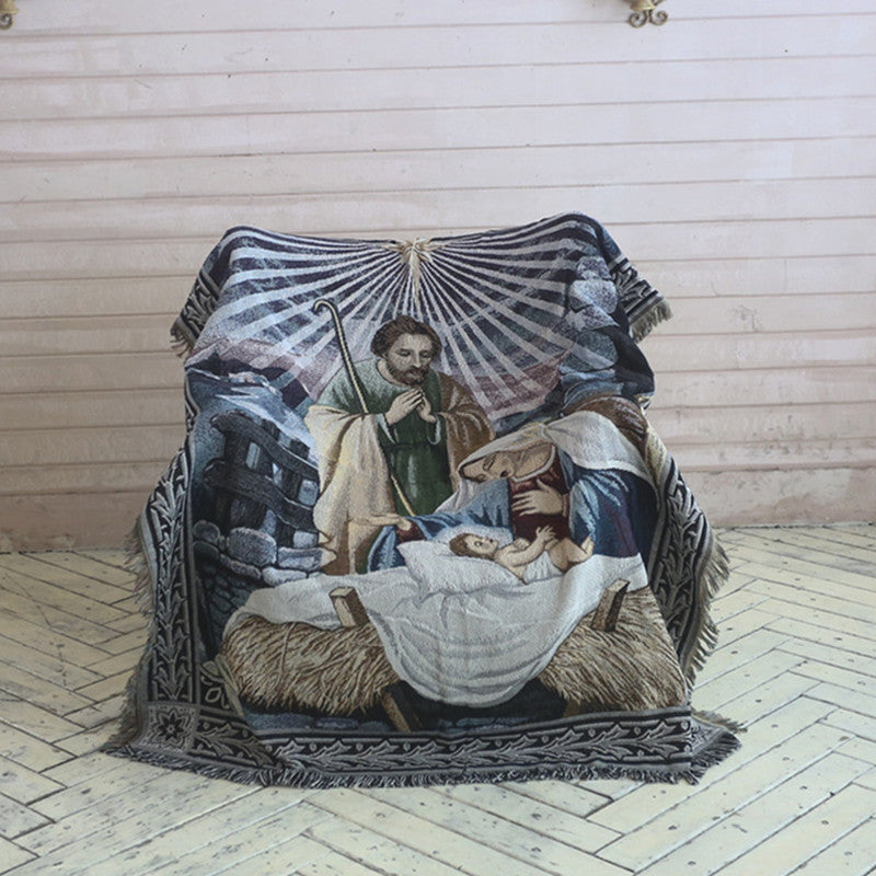 Double Sofa Cushion Cover and Christmas Wall Tapestry