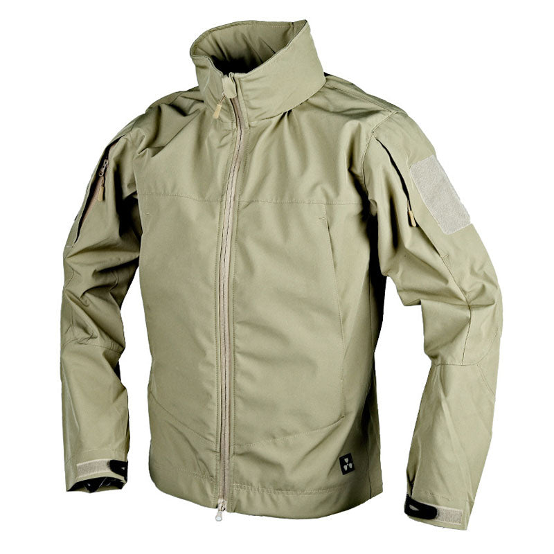 Men's Soft Shell Hooded Tactical Jacket with Pockets