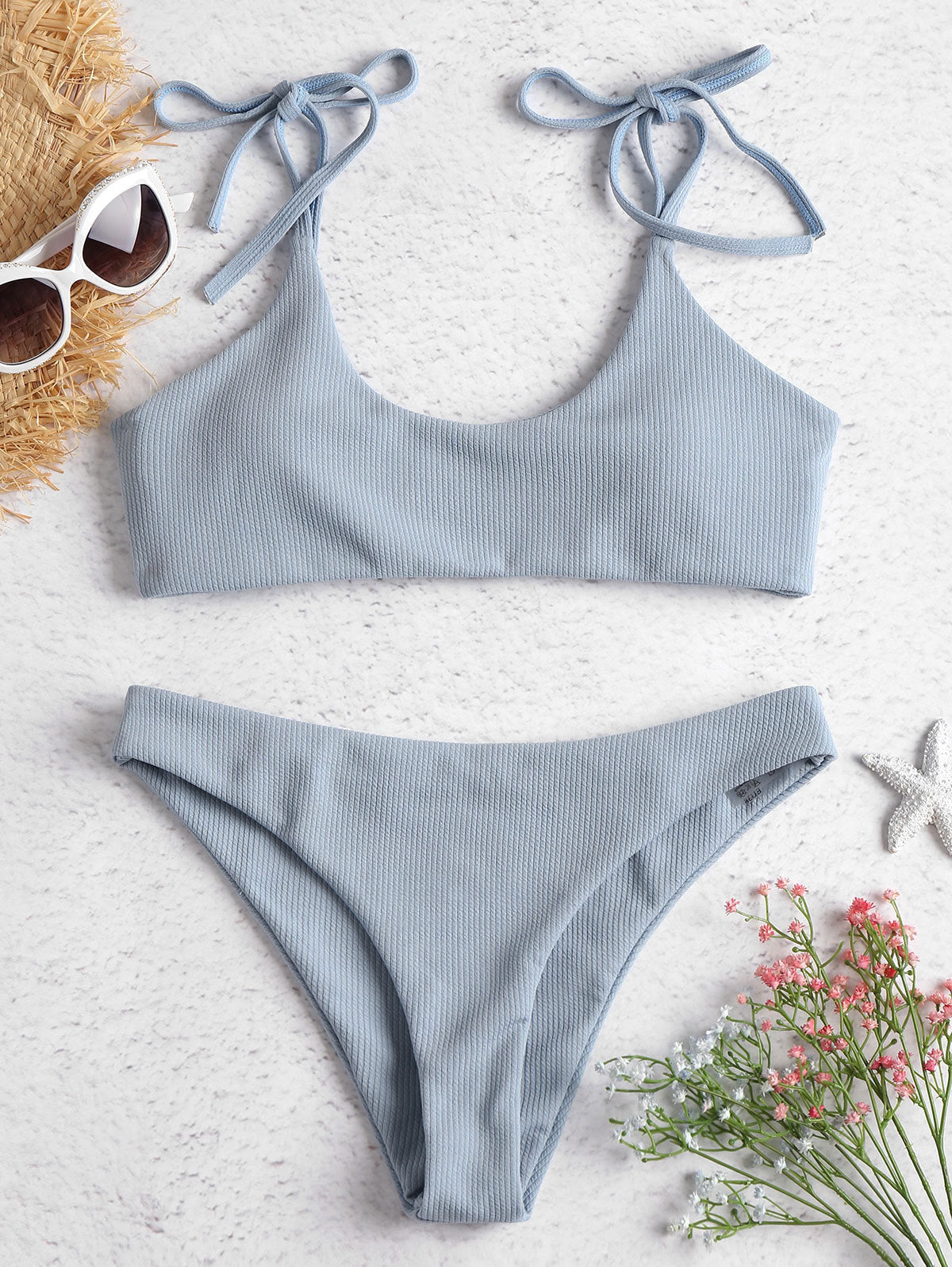 2018 Women's Sexy Solid Color Bikini Set with Lace