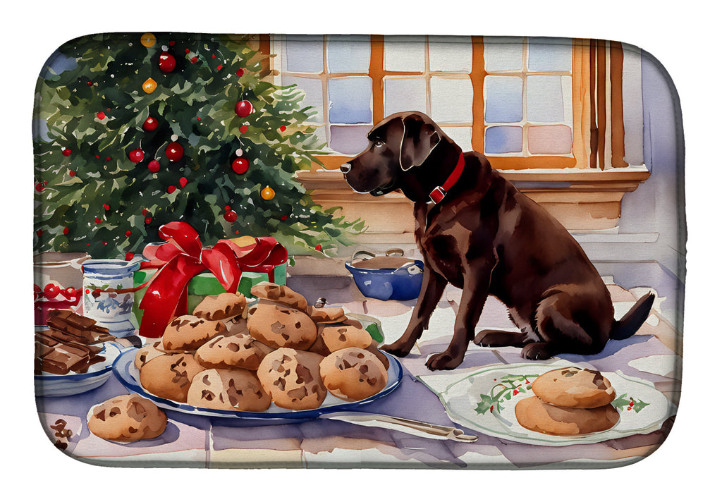 Labrador Retriever Christmas Cookies Dish Drying Mat