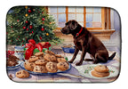 Labrador Retriever Christmas Cookies Dish Drying Mat